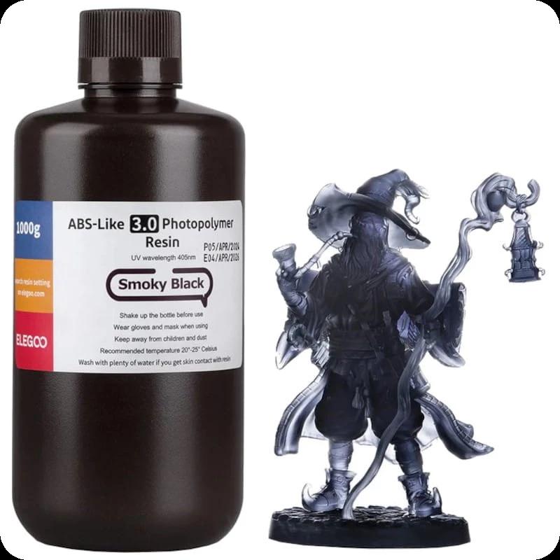 ELEGOO Resina ABS V3.0 Preta Fumada para Impressoras 3D de Resina LCD - 1KG