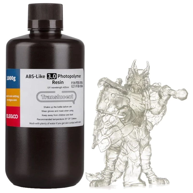 ELEGOO Résine ABS V3.0 Translucide Pour Imprimantes 3D Résine LCD - 1KG