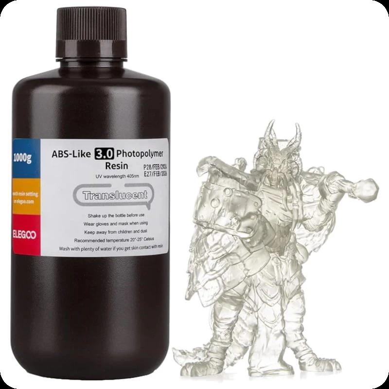 ELEGOO Résine ABS V3.0 Translucide Pour Imprimantes 3D Résine LCD - 1KG