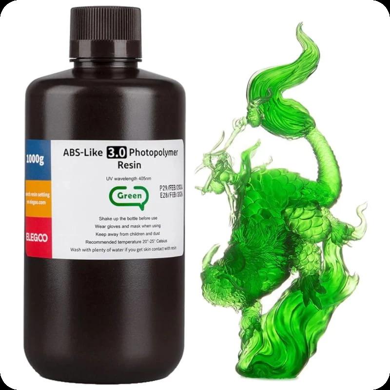 ELEGOO Resina ABS V3.0 Verde para Impressoras 3D de Resina LCD - 1KG