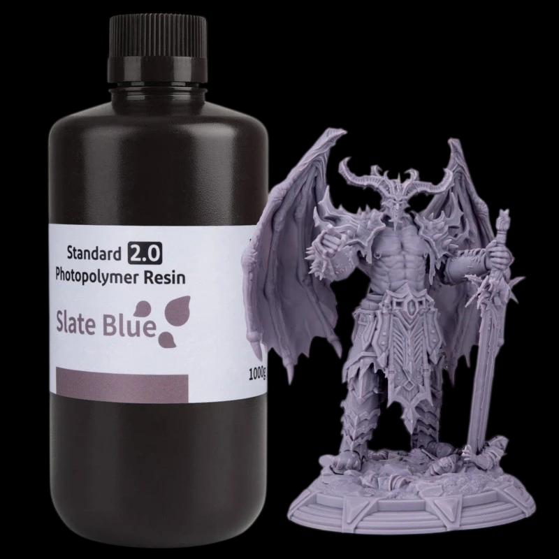 ELEGOO Résine Standard v2.0 Couleur Bleu Ardoise pour Imprimantes 3D à Résine LCD - 1KG