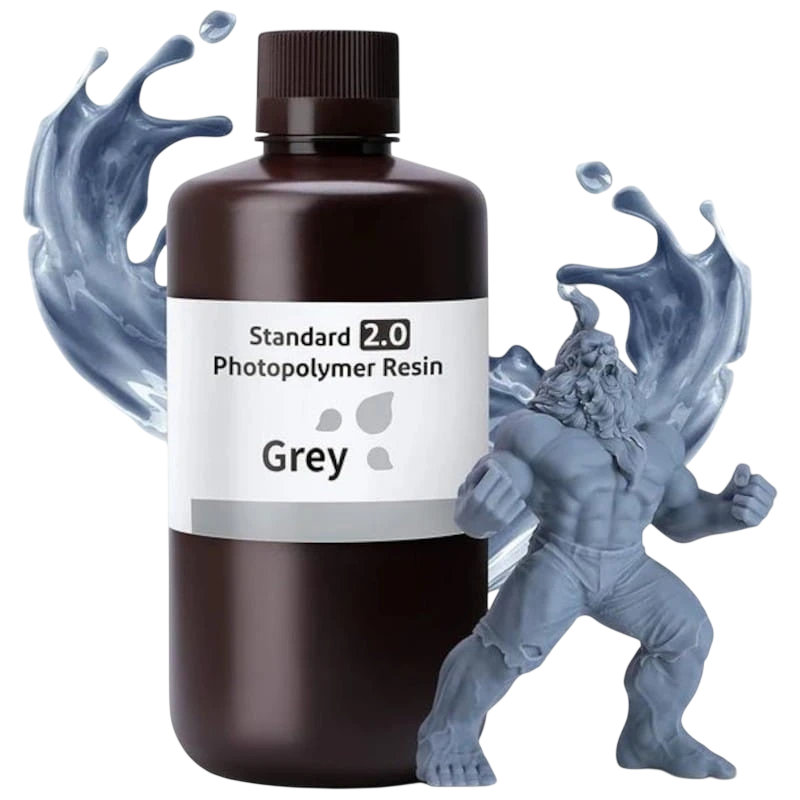 ELEGOO Résine Standard v2.0 Couleur Grise Pour Imprimantes 3D Résine LCD - 1KG