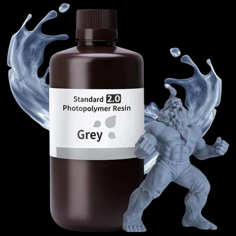 ELEGOO Resina Estándar v2.0 Color Gris Para Impresoras 3D de Resina LCD - 1KG