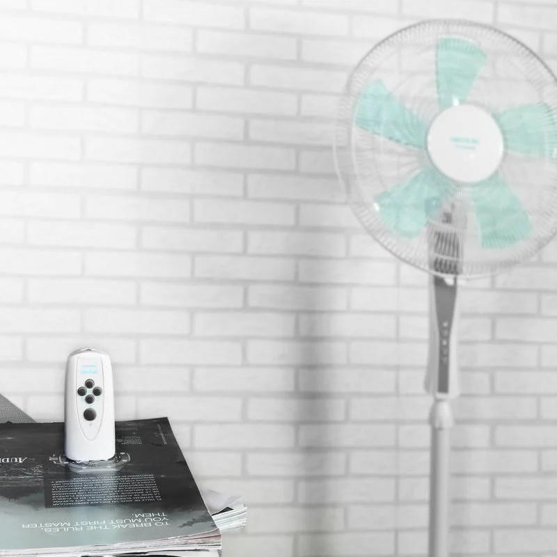 Cecotec EnergySilence 530 Power Connected Azul, Blanco - Ventilador imagen con el mando a distancia