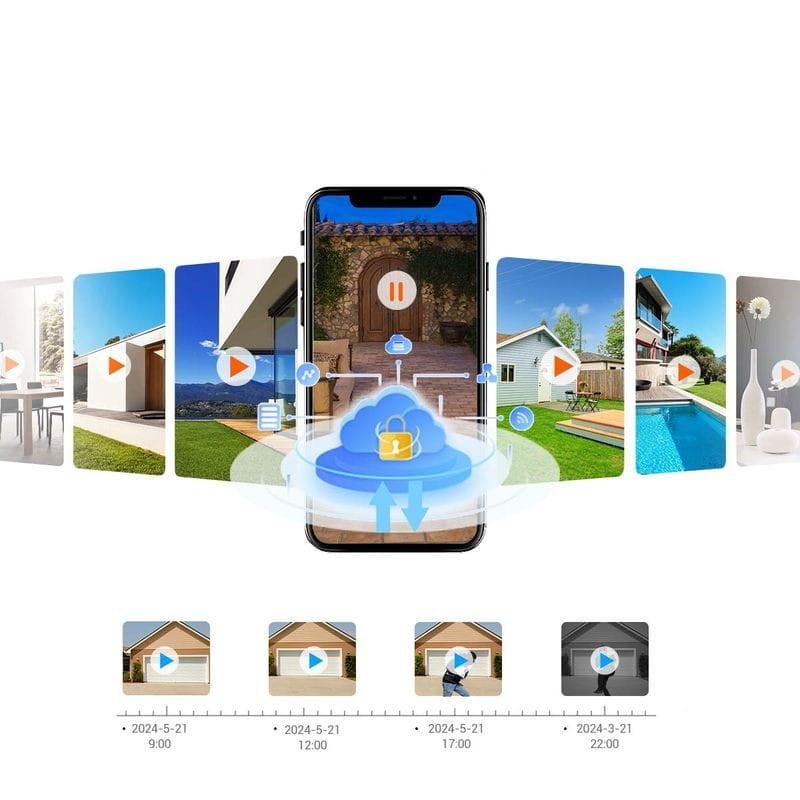 Nube de Escam C89 Visión Nocturna PIR Audio Bidireccional Negro - Mirilla digital