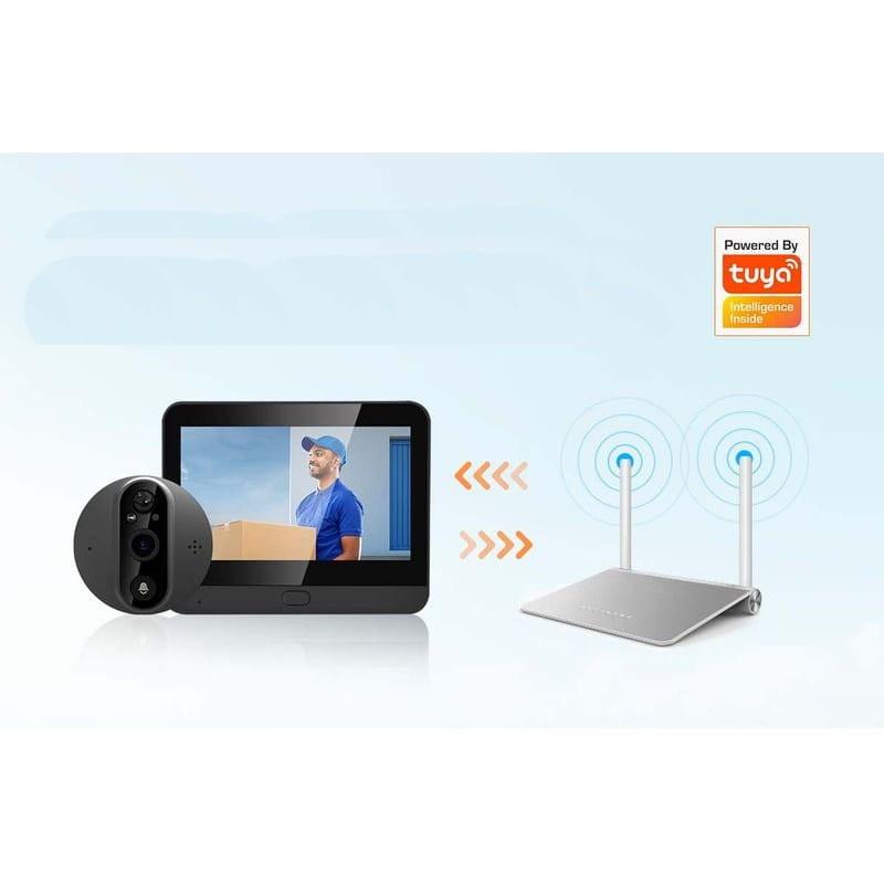 WiFi de Escam C89 Visión Nocturna PIR Audio Bidireccional Negro - Mirilla digital