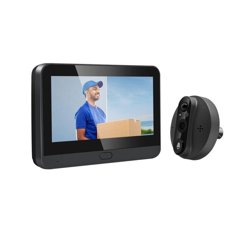 Frontal de Escam C89 Visión Nocturna PIR Audio Bidireccional Negro - Mirilla digital