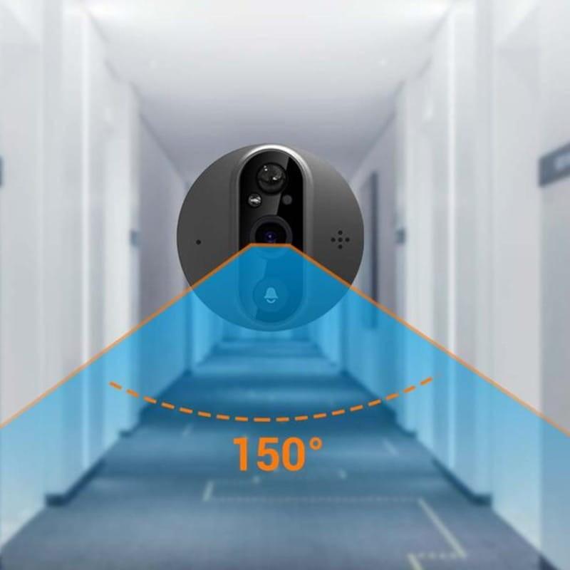 Campo de visión de Escam C89 Visión Nocturna PIR Audio Bidireccional Negro - Mirilla digital