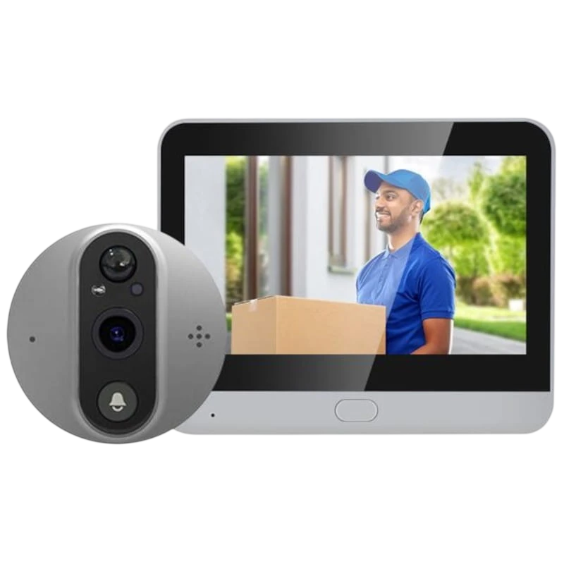 Escam C89 Visión Nocturna PIR Audio Bidireccional Plata - Mirilla digital