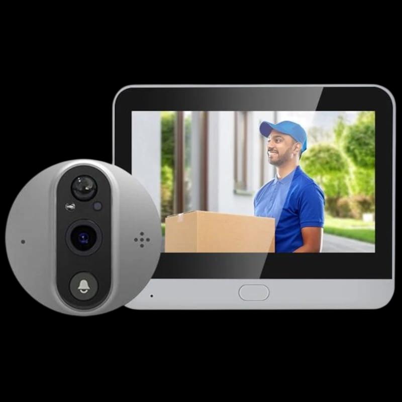 Escam C89 Visión Nocturna PIR Audio Bidireccional Plata - Mirilla digital