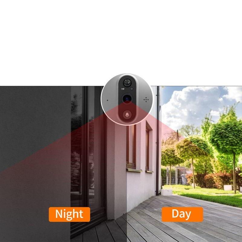 Visión nocturna de Escam C89 Visión Nocturna PIR Audio Bidireccional Plata - Mirilla digital