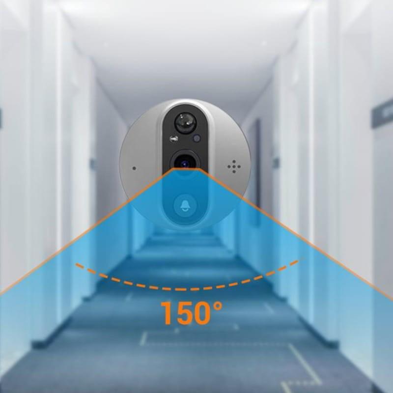 Campo de visión de Escam C89 Visión Nocturna PIR Audio Bidireccional Plata - Mirilla digital