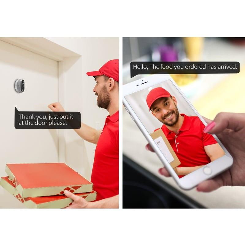 Audio bidireccional de Escam C89 Visión Nocturna PIR Audio Bidireccional Plata - Mirilla digital