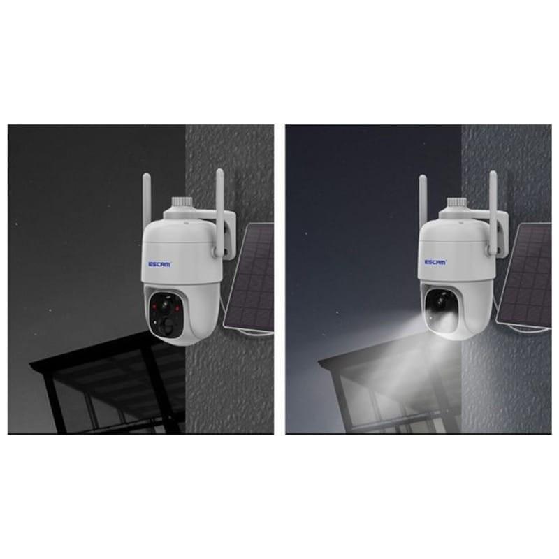 Caméra de Surveillance IP Escam G24 3M Wifi Panneau solaire Blanc - Vision nocturne