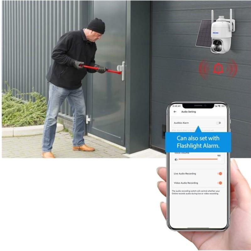 Caméra de Surveillance IP Escam G24 3M Wifi Panneau solaire Blanc - WiFi