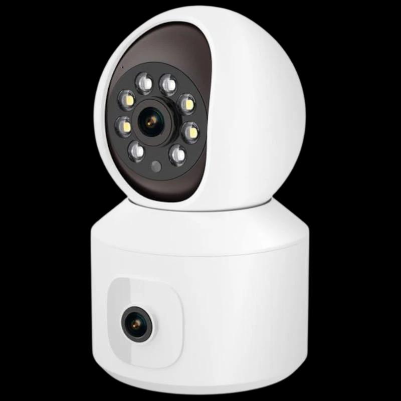 Caméra de Sécurité IP Escam QF010 2MP+2MP Vision Nocturne Couleur Panoramique Wifi Blanc
