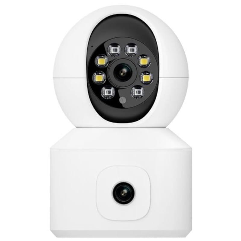 Caméra de Sécurité IP Escam QF010 2MP+2MP Vision Nocturne Couleur Panoramique Wifi Blanc - Frontale