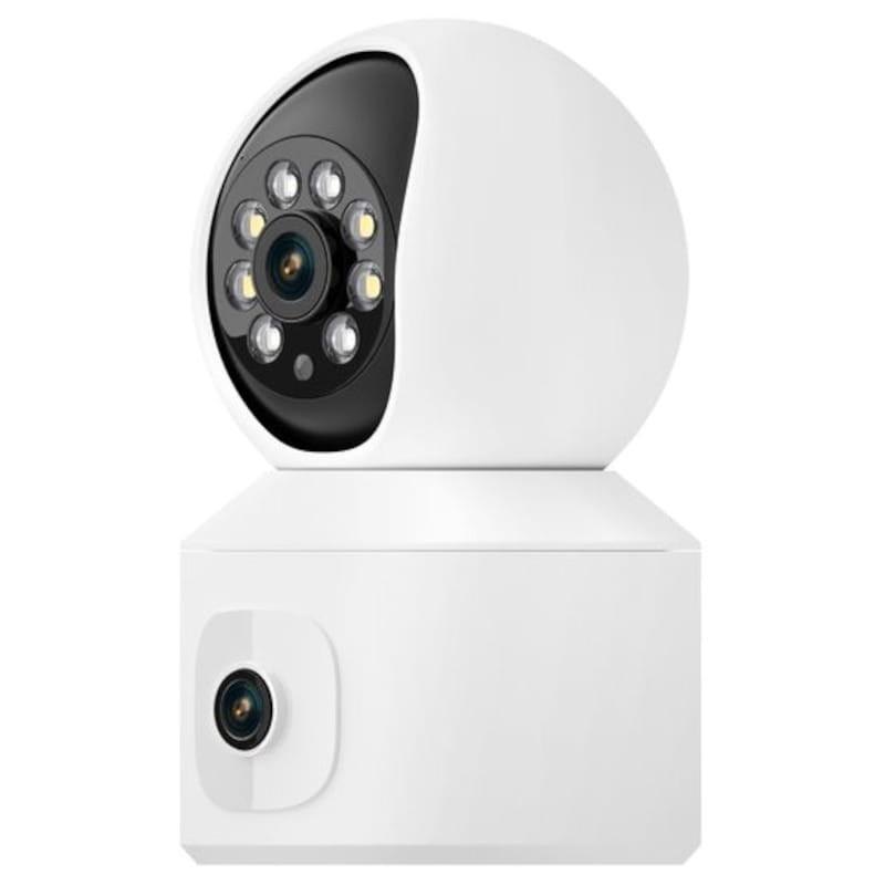 Caméra de Sécurité IP Escam QF010 2MP+2MP Vision Nocturne Couleur Panoramique Wifi Blanc - Latérale