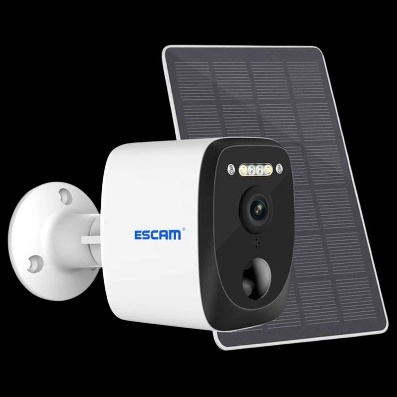 Cámara de seguridad IP Escam QF370 3MP Visión Nocturna a Color WiFi Panel Solar Blanco
