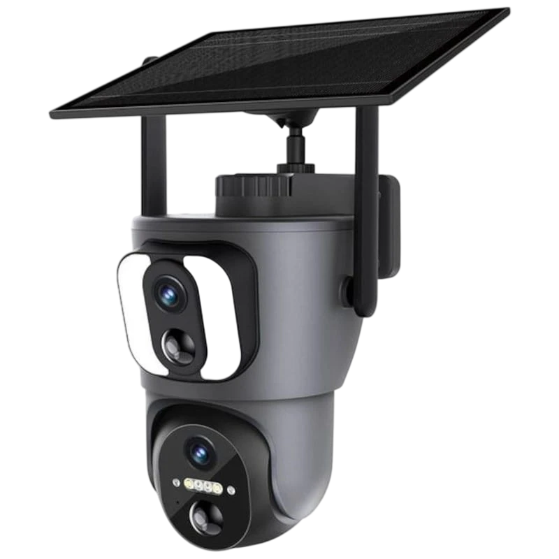 Câmera Escam QF390 1080p Lente Dupla WiFi Painel Solar Preto - Câmera de Segurança