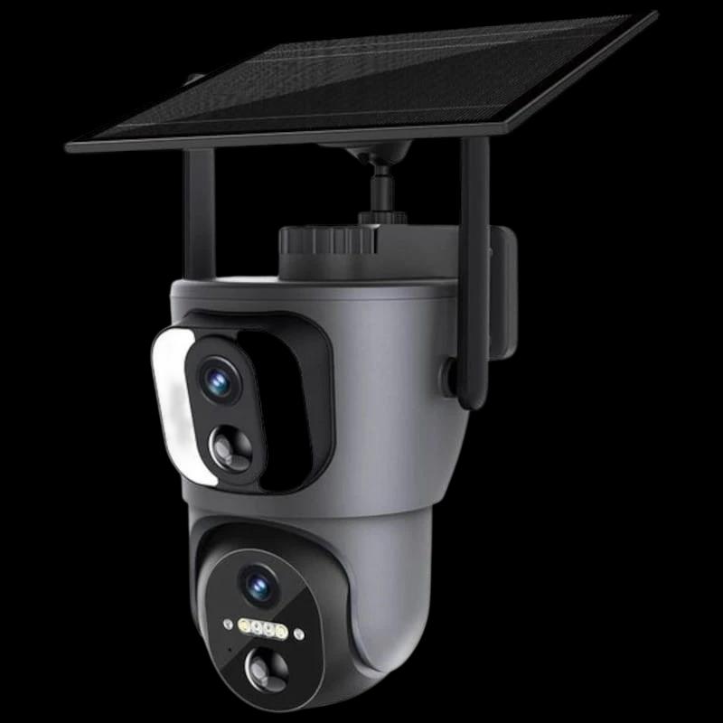 Caméra Escam QF390 1080p Double Objectif WiFi Panneau Solaire Noir - Caméra de sécurité