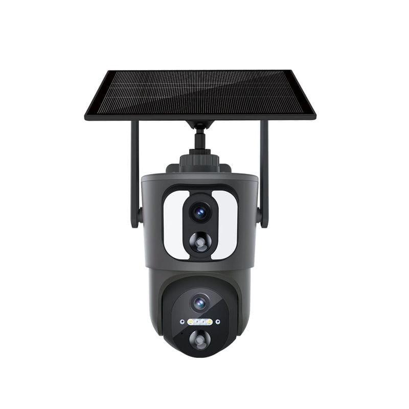 Frontale de Caméra Escam QF390 1080p Double Objectif WiFi Panneau Solaire Noir - Caméra de sécurité