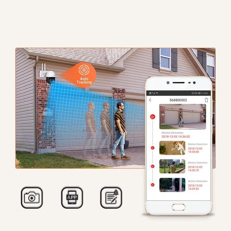 Suivi de Escam QF518 5MP P/T WiFi Blanc - Caméra de sécurité IP