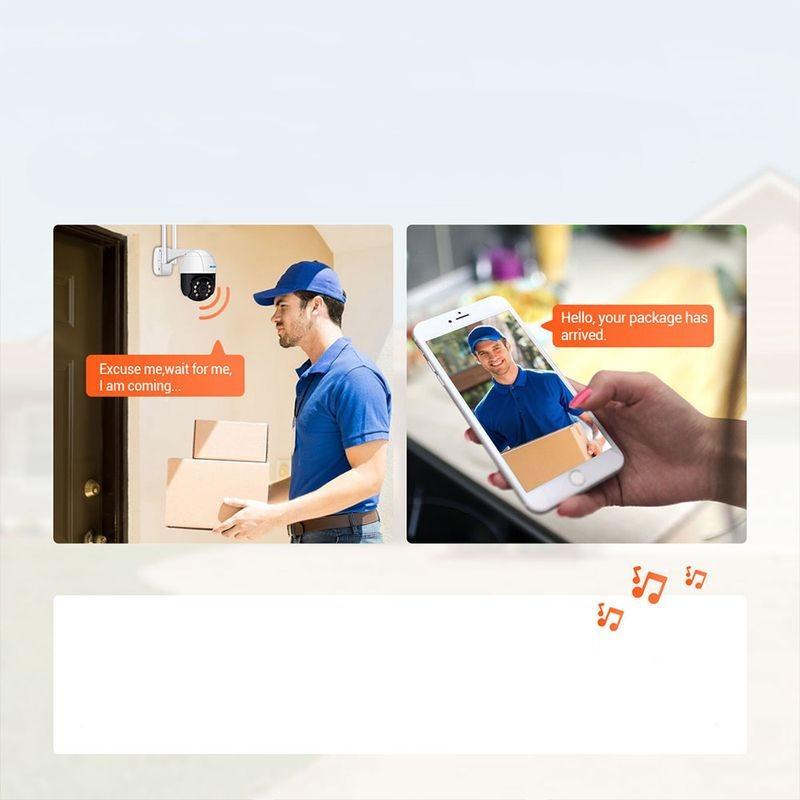 Adaptable Escam QF518 5MP P/T WiFi Blanc - Caméra de sécurité IP