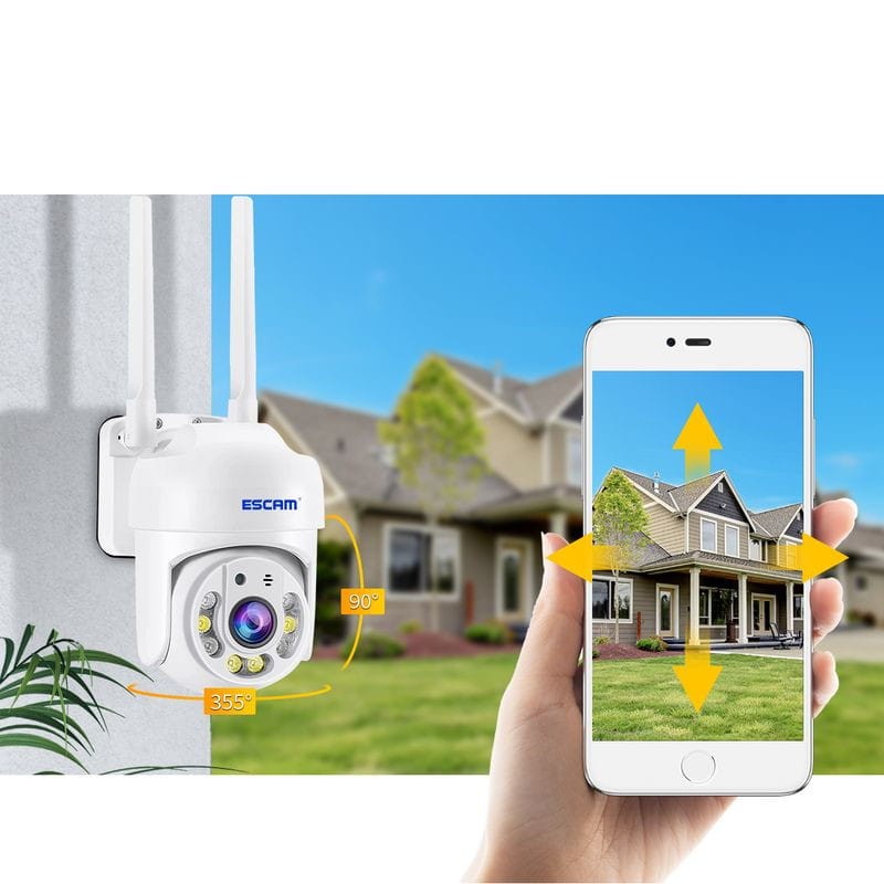 Giro de Cámara de Seguridad IP Escam TY114 HD 4MP Blanco