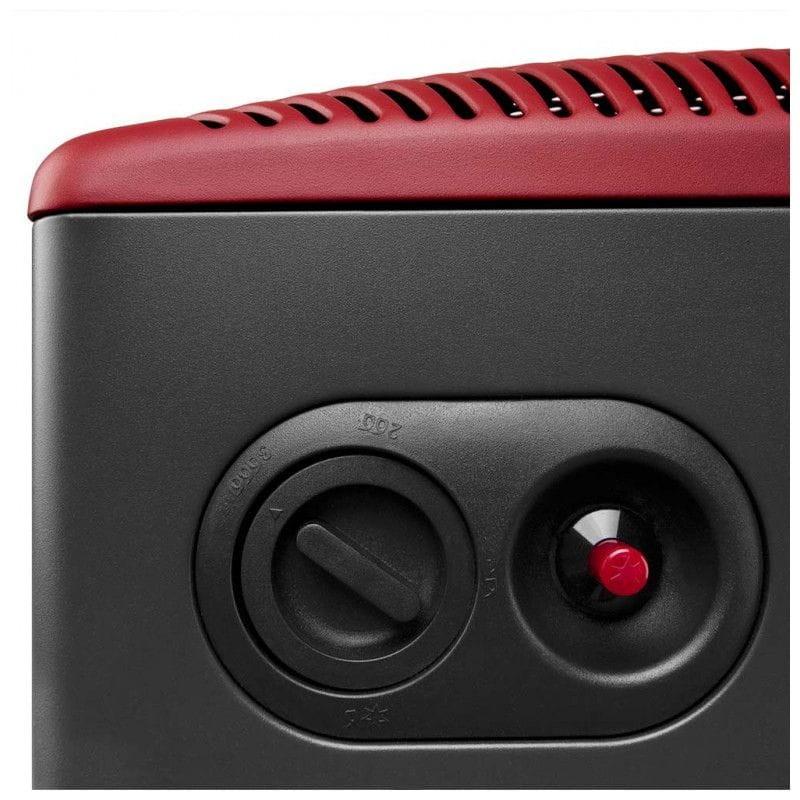 Détail du système d'allumage et du thermostat du Chauffage à Gaz Orbegozo HCE 74 Rouge