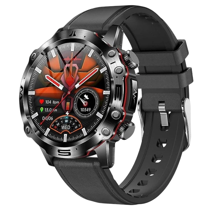 ET580 Negro Correa de Cuero - Reloj inteligente