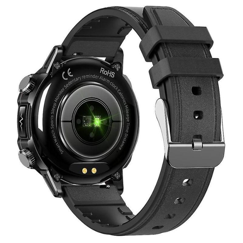 ET580 Negro Correa de Cuero - Reloj inteligente imagen trasera