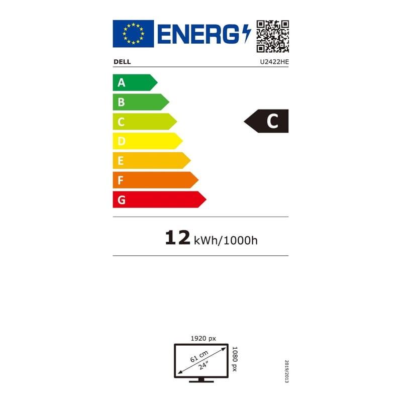 Dell UltraSharp U2422HE LED 24 Full HD LCD IPS Argent – ​​Moniteur PC Étiquette Énergétique
