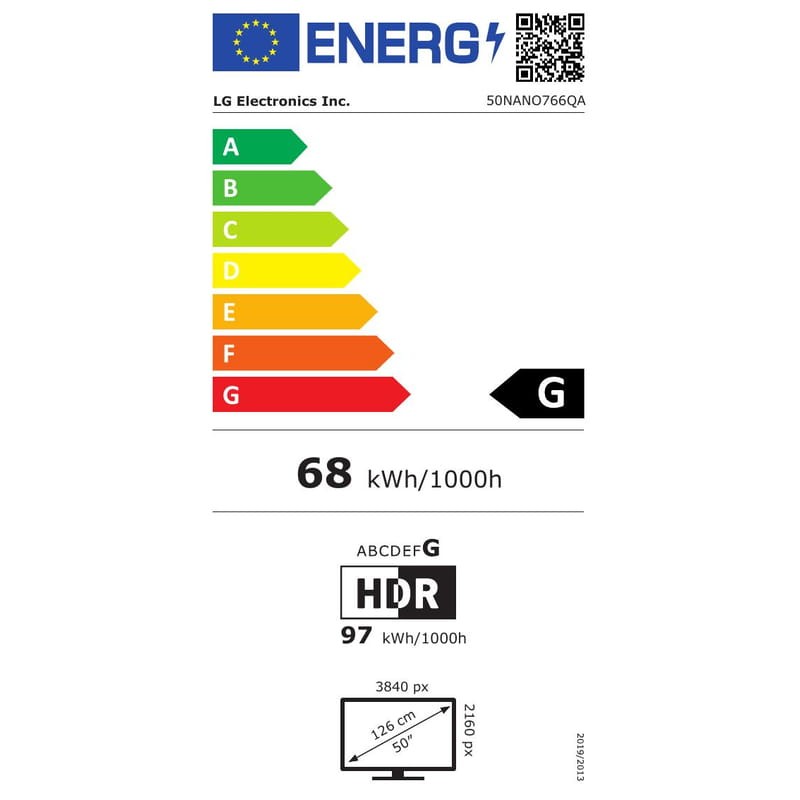 LG NanoCell 50NANO766QA 50 4K Ultra HD Smart TV Wifi Preto - Televisão com Etiqueta Energética