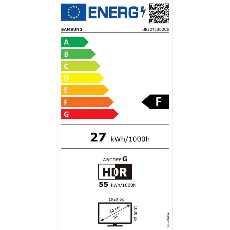 Samsung UE32T5302CE 81,3 32 Full HD Smart TV Wifi Negro - Televisor Etiqueta energetica