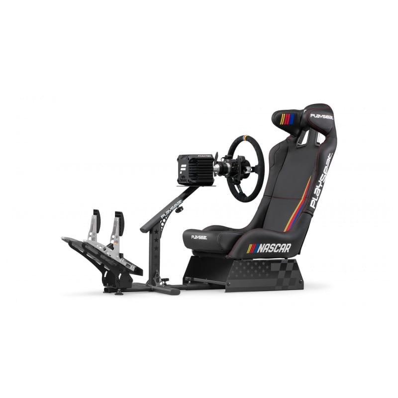 Playseat Evolution PRO NASCAR Negro - Silla Gaming imagen con el volante y la pedalera