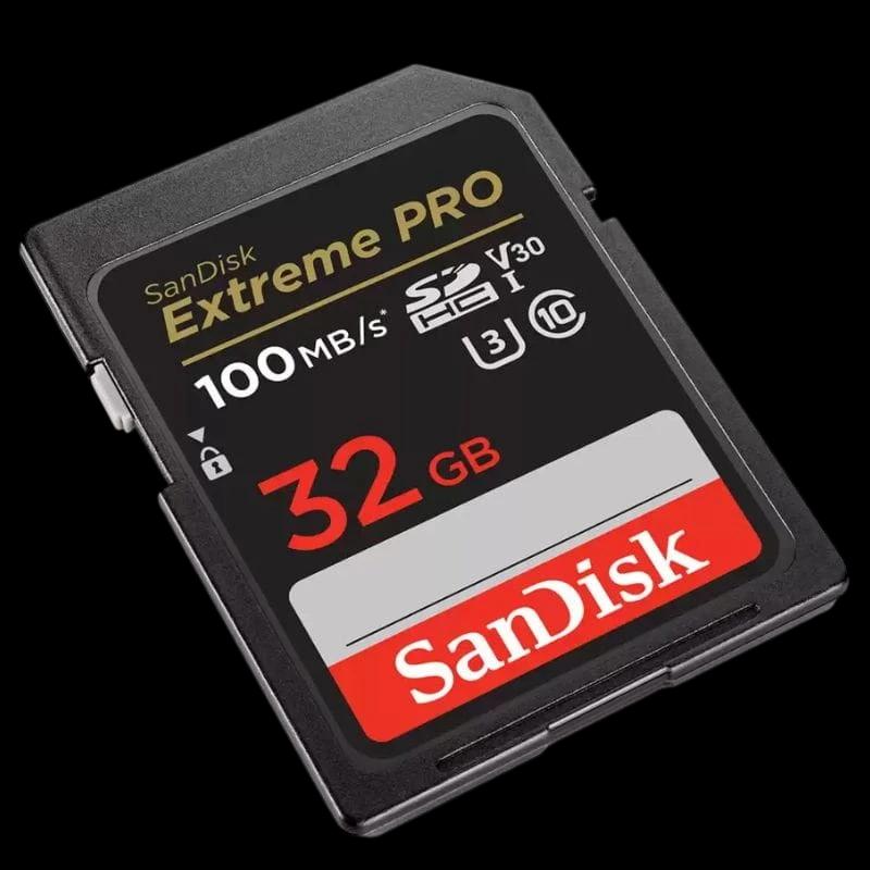 SanDisk Extreme PRO UHS-I 32 GB Clase 10 U3 V30 Negro / Rojo - Tarjeta SD