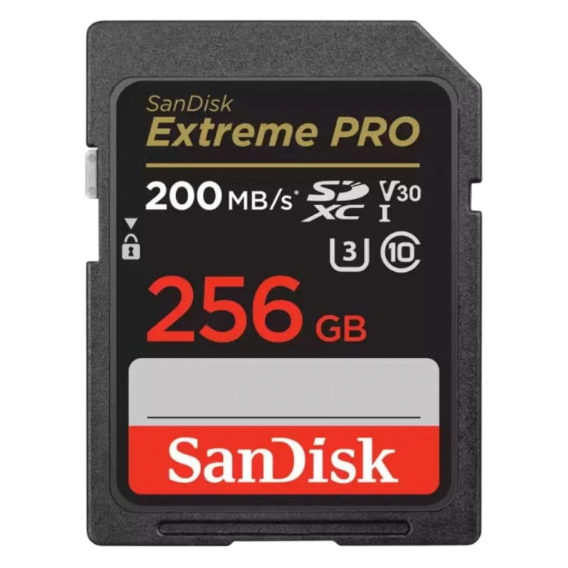 SanDisk Extreme PRO UHS-I 256 GB Clase 10 U3 V30 Negro / Rojo - Tarjeta SD