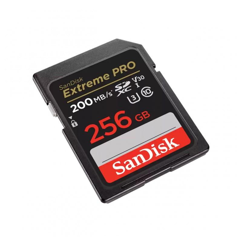 SanDisk Extreme PRO UHS-I 256 GB Clase 10 U3 V30 Negro / Rojo - Tarjeta SD imagen lateral