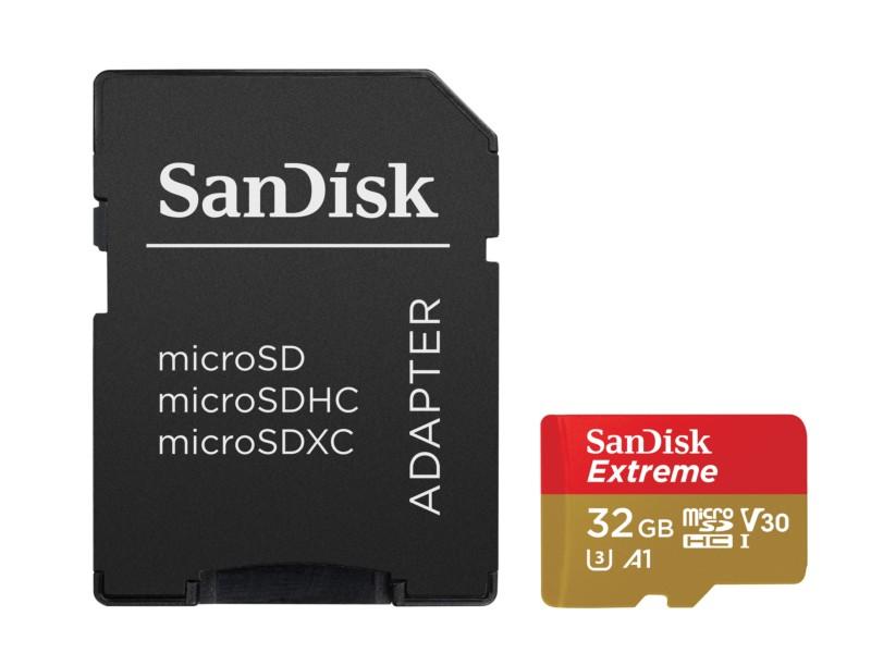 SanDisk Extreme UHS-I 32 GB U3 V30 A1 SDXC Amarillo / Rojo - Tarjeta microSD imagen con adaptador