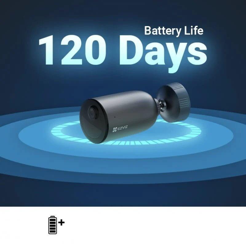 Batería de EZVIZ EB3 2K PIR Visão Noturna Áudio Bidirecional Bateria WiFi Preta - Câmara de Segurança IP