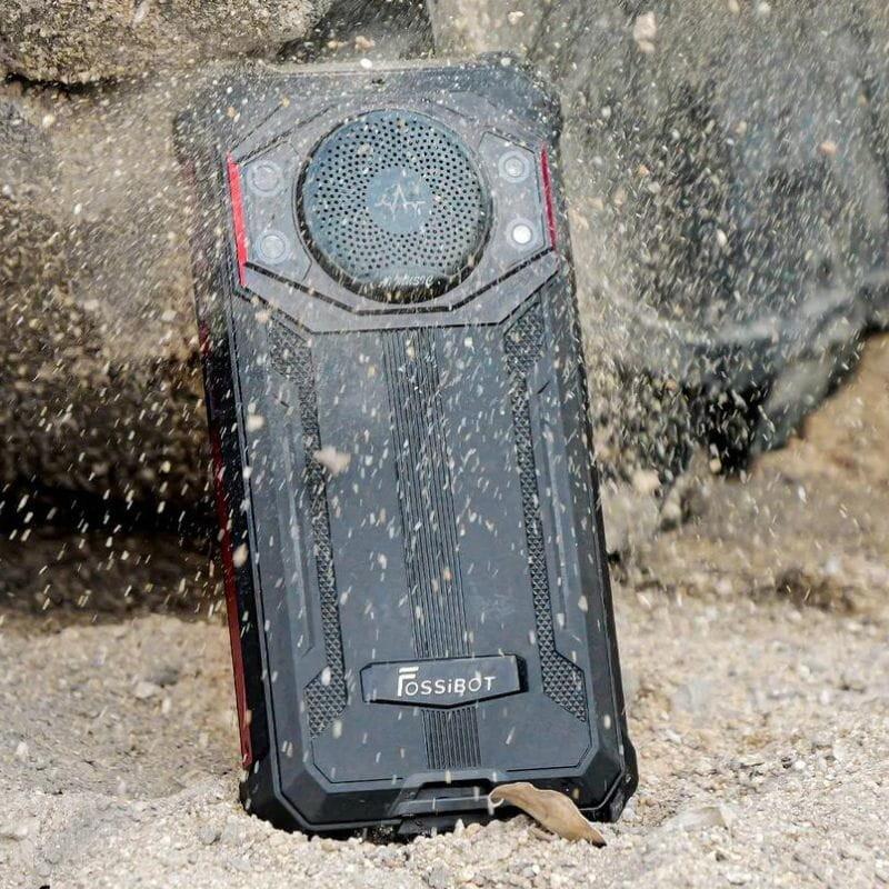 Fossibot F101P 4GB/64GB Rojo - Teléfono móvil imagen real con tierra