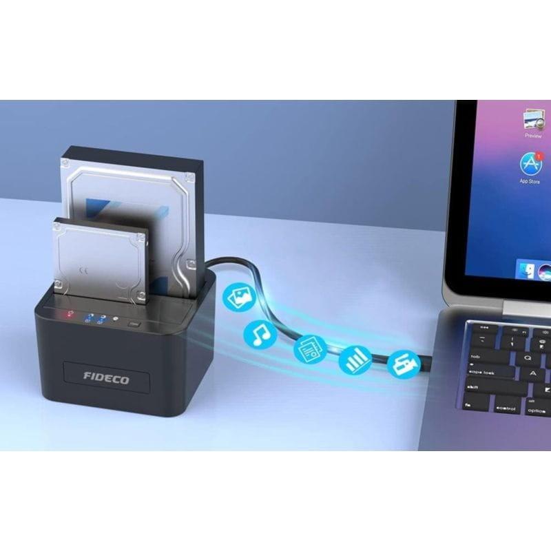 Estação de Clonagem FIDECO YPZ04S2 USB 3.0 SATA Compatível com Windows/macOS/Linux