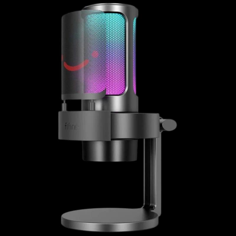 Fifine AmpliGame A8 RGB Micrófono USB Tipo C para Grabación y Transmisión en PC