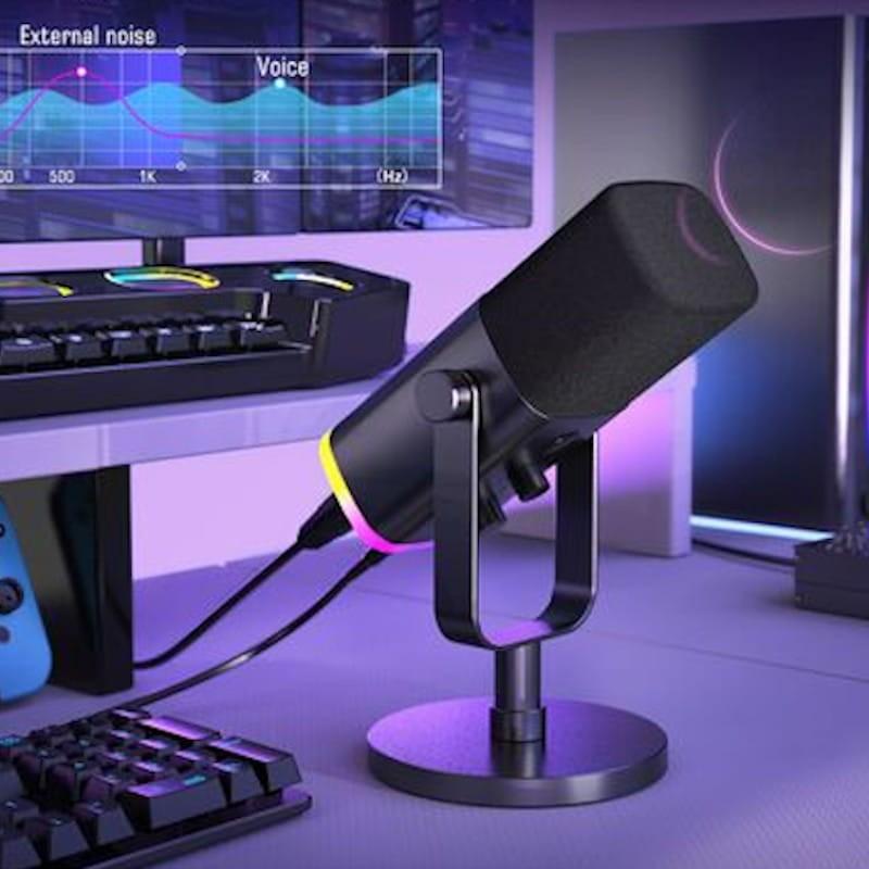 Suporte para o Microfone USB Fifine AmpliGame TAM8 para Gravação e Transmissão em Preto