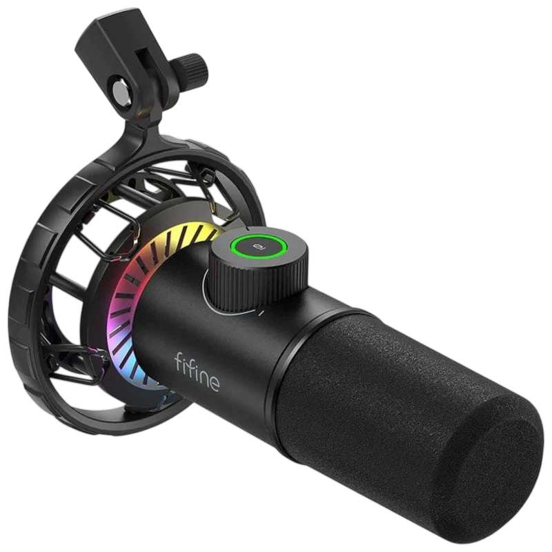 Fifine K658 RGB Micrófono USB para Grabación y Transmisión en PC