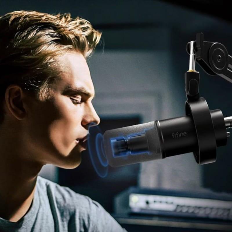 Adaptable Fifine K688 USB Dynamic Noir - Microphone pour Enregistrement et Streaming sur PC