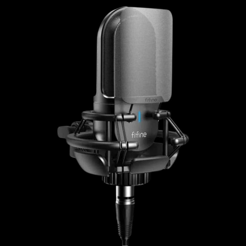 Fifine K726 Micrófono XLR Negro para Grabación y Transmisión en PC