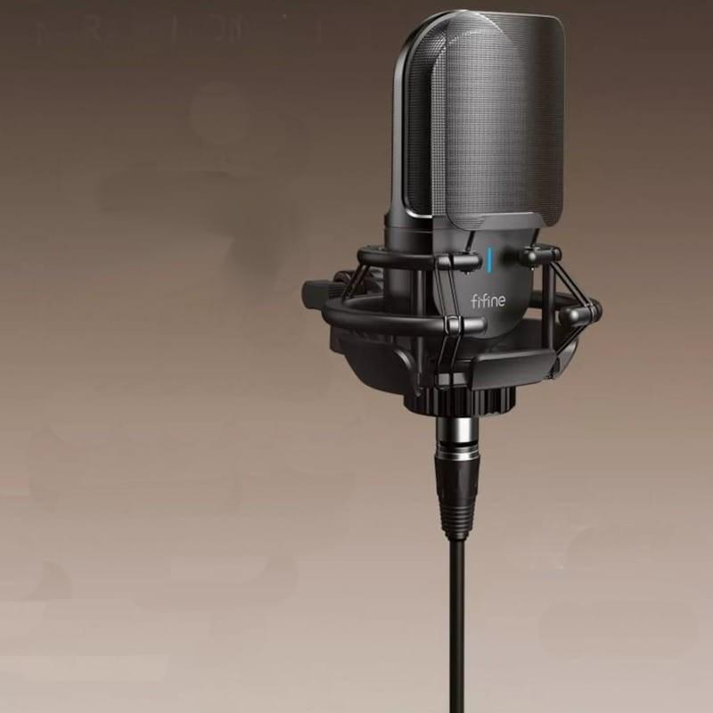 Fifine K726 Micrófono XLR Negro para Grabación y Transmisión en PC - Adaptable