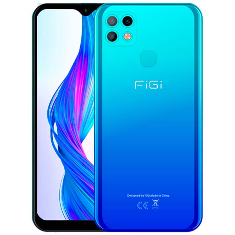 vista frontal y trasero del FIGI Note 1 Pro 4GB/128GB Azul Océano